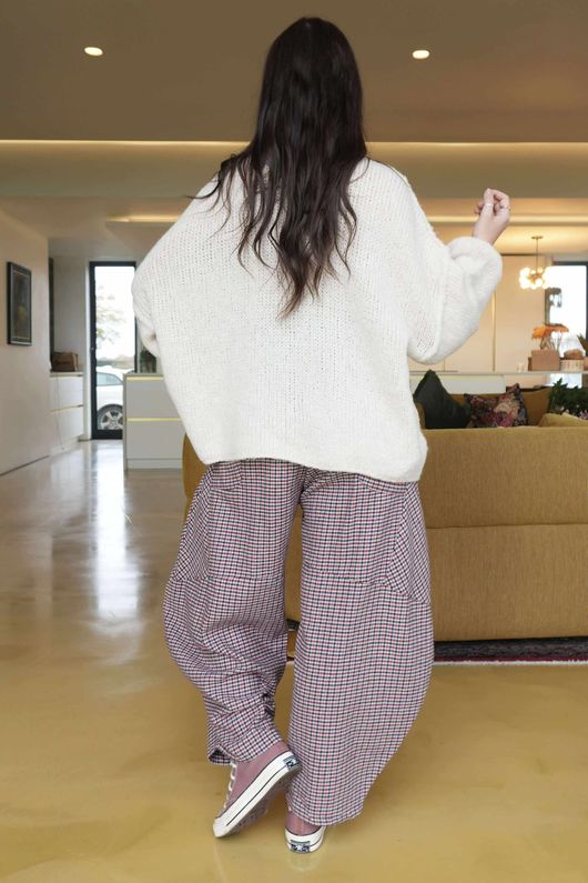 Big Softie Funnel Grunge Knit Ecru